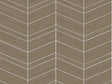 Chevron Abaca grasscloth wallpaper in cinnamon brown with white chevron lines.