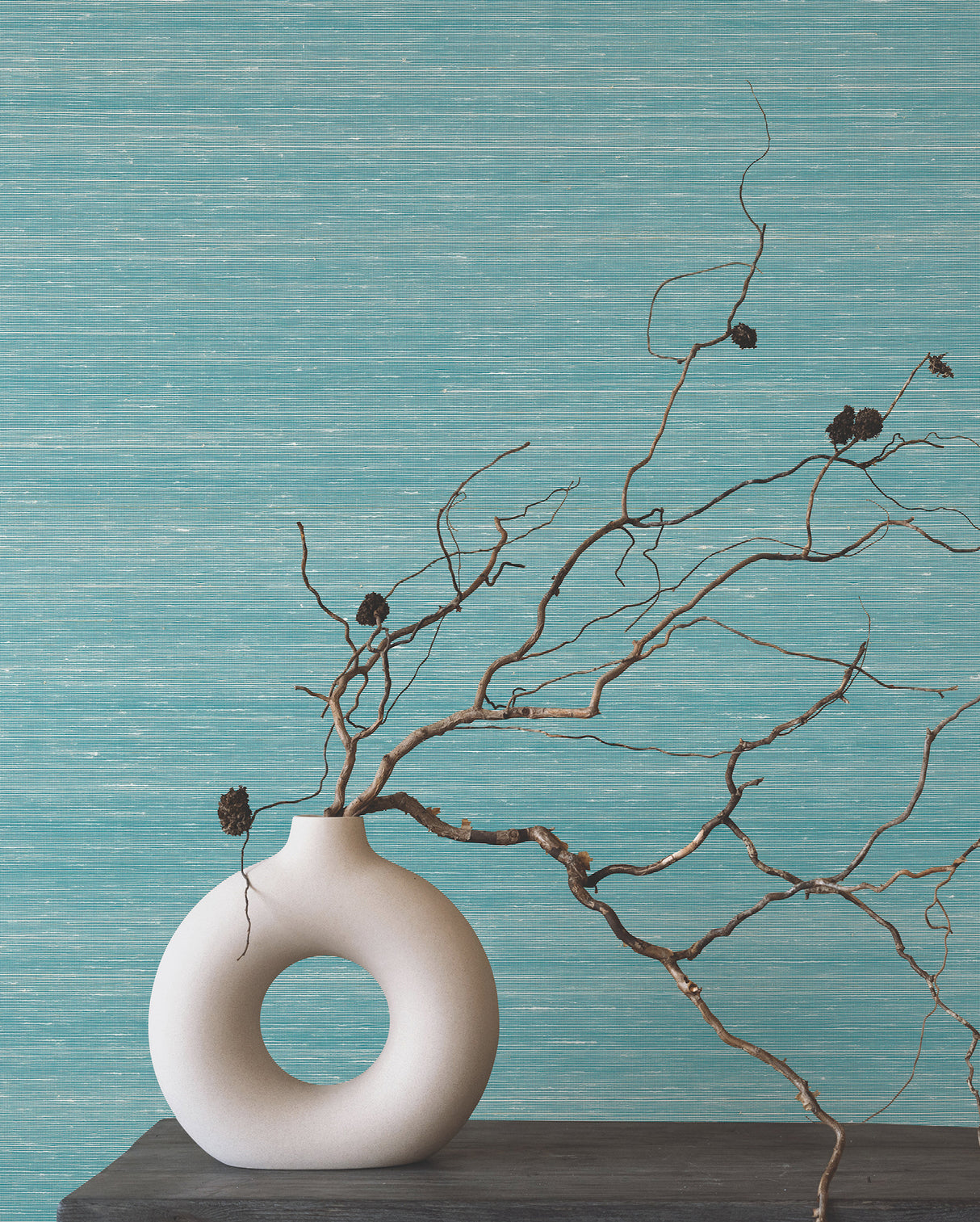 Smooth Abaca Deep Sea by Ronald Redding Grasscloth Wallpaper – York Designer Series YGL7029