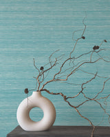 Smooth Abaca Deep Sea by Ronald Redding Grasscloth Wallpaper – York Designer Series YGL7029