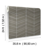 Chevron Abaca Portabella by Ronald Redding Grasscloth Wallpaper – York Designer Series YGL7035