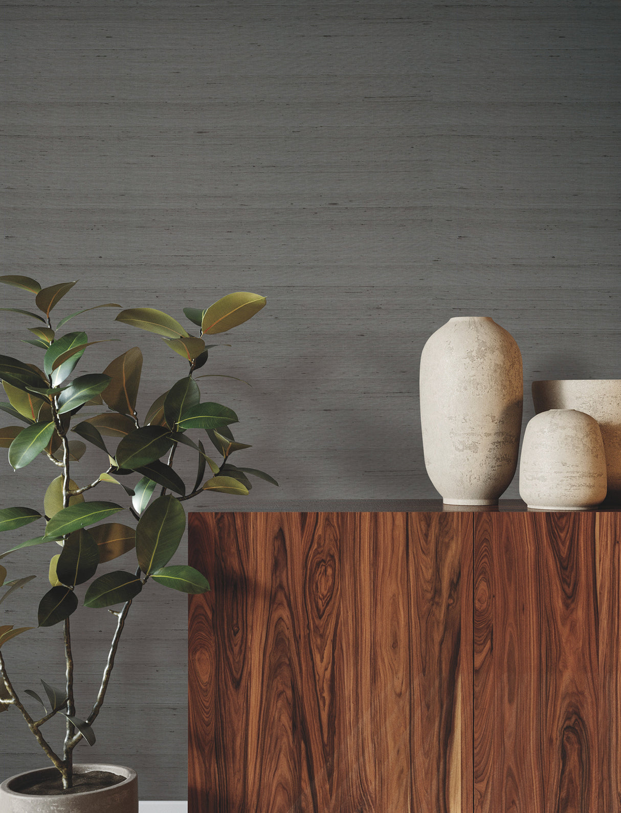 Silk Road Pewter by Ronald Redding Silk Weave Wallpaper – York Designer Series YGL7039