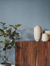 Combed Linen Cornflower Blue by Ronald Redding Linen Wallpaper – York Designer Series YGL7060