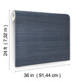 Horizon Abaca Indigo by Ronald Redding Grasscloth Wallpaper – York Designer Series YGL7064