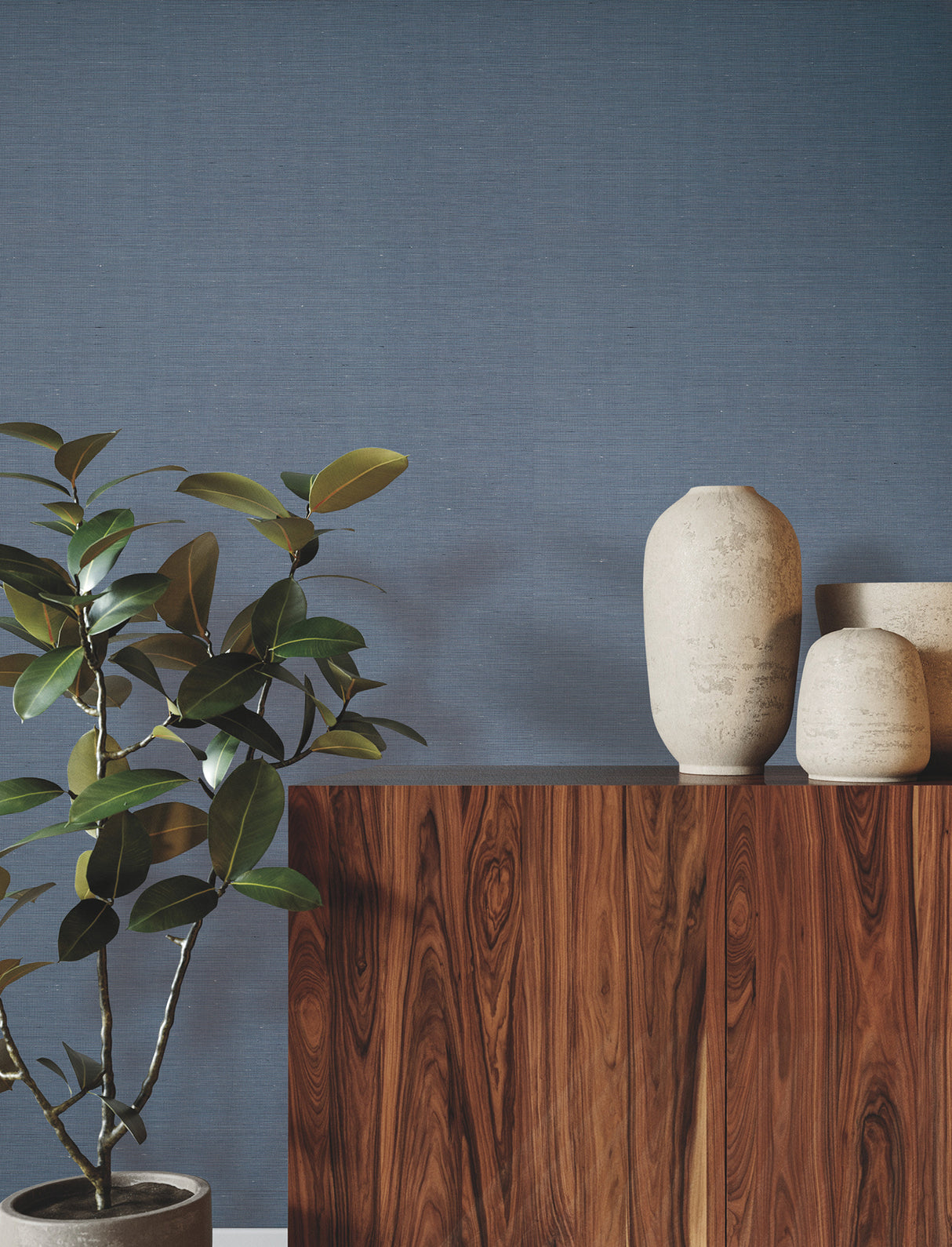 Linen Levels Indigo by Ronald Redding Wallpaper – York Designer Series YGL7065