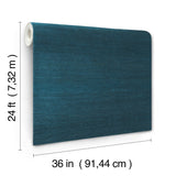 Horizontal Jute Bijou Blue by Ronald Redding Jute Grasscloth Wallpaper – York Designer Series YGL7067