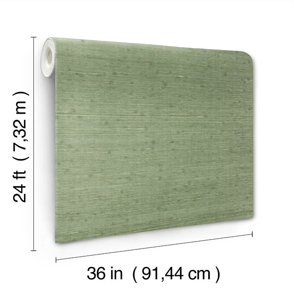 Horizontal Jute Evergreen by Ronald Redding Grasscloth Wallpaper – York Designer Series YGL7068