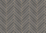Herringbone Wood Veneer Graphite Wallpaper by Ronald Redding