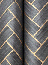 Herringbone Wood Veneer Graphite by Ronald Redding Wood Veneer Wallpaper – York Designer Series YGL7074