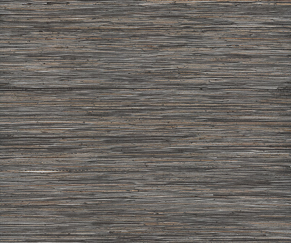 Shimmering Hemp Black / Silver Grasscloth Wallpaper – YGL7077