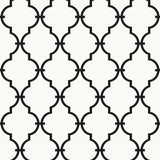 Modern Trellis Black Wallpaper with Geometric Lattice Pattern, Prepasted Sure Strip - York YS9100