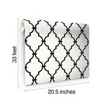 Modern Trellis Black Wallpaper with Geometric Lattice Pattern, Prepasted Sure Strip - York YS9100
