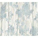 York Wallcoverings Aspen Grove Blue Wallpaper GN2602 swatch showing watercolor trees and linen texture