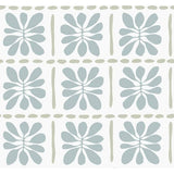 York Wallcoverings Mimosa Fleur Mineral Wallpaper roll and pattern in blue and sage