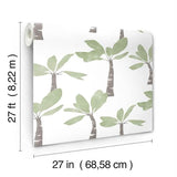Painted Oasis Leaf Green by York Wallcoverings Tropical Wallpaper – York Wallcoverings ZM2839