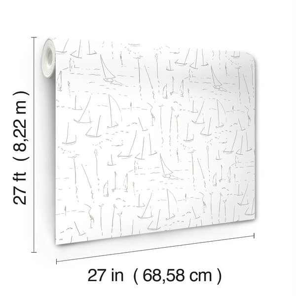 Vermillion Coast Silver by York Wallcoverings Nautical Wallpaper – York Wallcoverings ZM2844