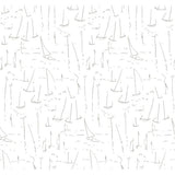 York Wallcoverings Vermillion Coast Silver Wallpaper roll, 27 in W x 27 ft L, nautical sailboat pattern