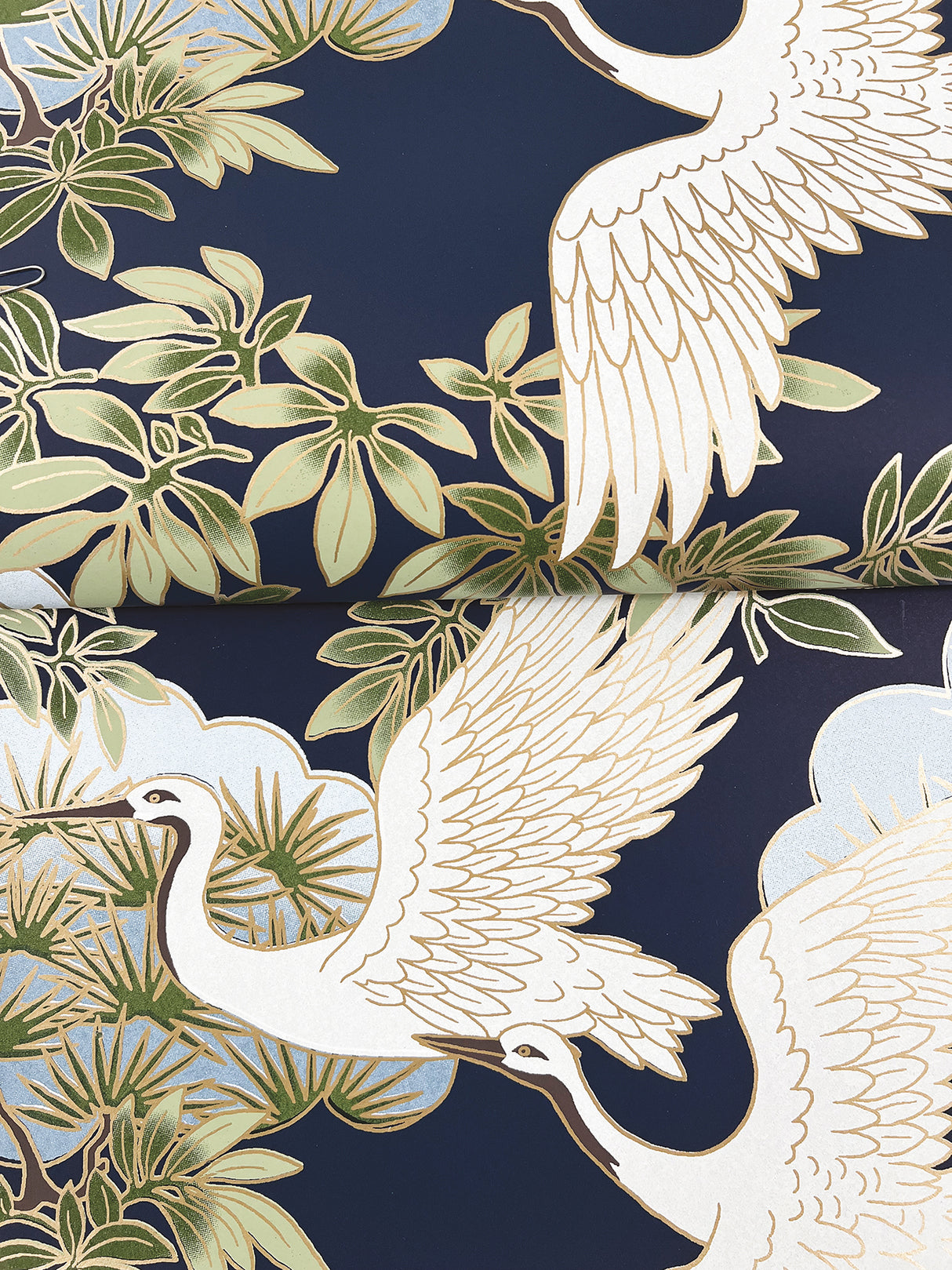 Sprig & Heron Navy by Ronald Redding Botanical Wallpaper – York Designer Series ZA8007