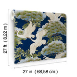 Sprig & Heron Navy by Ronald Redding Botanical Wallpaper – York Designer Series ZA8007