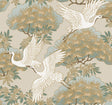 Sprig & Heron Beige Wallpaper ZA8009 by Ronald Redding for York Designer Series