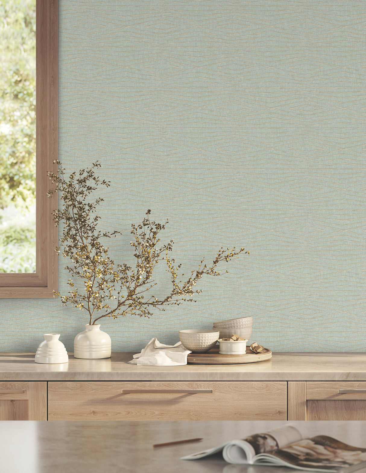 Daystone Soft Jade by Ronald Redding Geometric Wallpaper – York Designer Series ZA8012