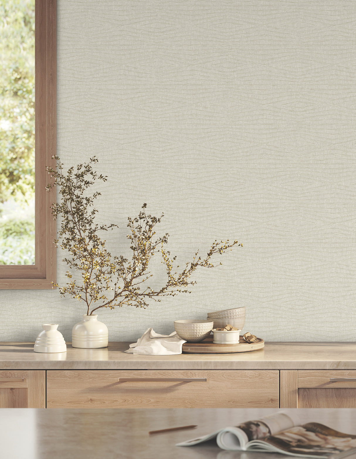 Daystone Taupe by Ronald Redding Geometric Non Woven Wallpaper – York Designer Series ZA8015