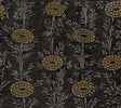 French Marigold Black and Gold Metallic Botanical Floral Wallpaper by Ronald Redding - ZA8017