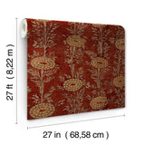 French Marigold Red & Gold by Ronald Redding Floral Wallpaper – York Designer Series ZA8019