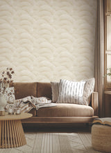 Morning Shell Cream & Gold by Ronald Redding Geometric Wallpaper- York Designer Series ZA8021