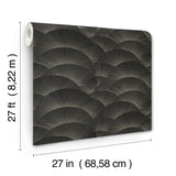 Morning Shell Black & Grey by Ronald Redding Geometric Wallpaper- York Designer Series ZA8022