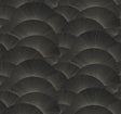 Morning Shell Black & Grey wallpaper swatch with layered fan scallops