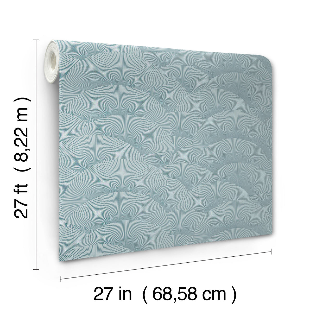 Morning Shell Blue by Ronald Redding Geometric Scallop Wallpaper – York Designer Series ZA8025