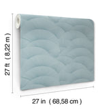Morning Shell Blue by Ronald Redding Geometric Scallop Wallpaper – York Designer Series ZA8025