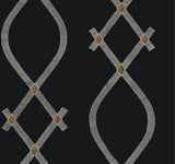 Ellena Black geometric ogee wallpaper ZA8031
