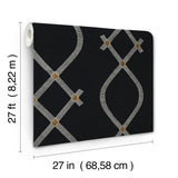Ellena Black by Ronald Redding Geometric Metallic Wallpaper – York Designer Series ZA8031