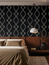 Ellena Black by Ronald Redding Geometric Metallic Wallpaper – York Designer Series ZA8031