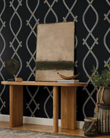 Ellena Black by Ronald Redding Geometric Metallic Wallpaper – York Designer Series ZA8031