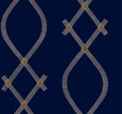 Ellena Navy geometric ogee wallpaper by Ronald Redding, ZA8032