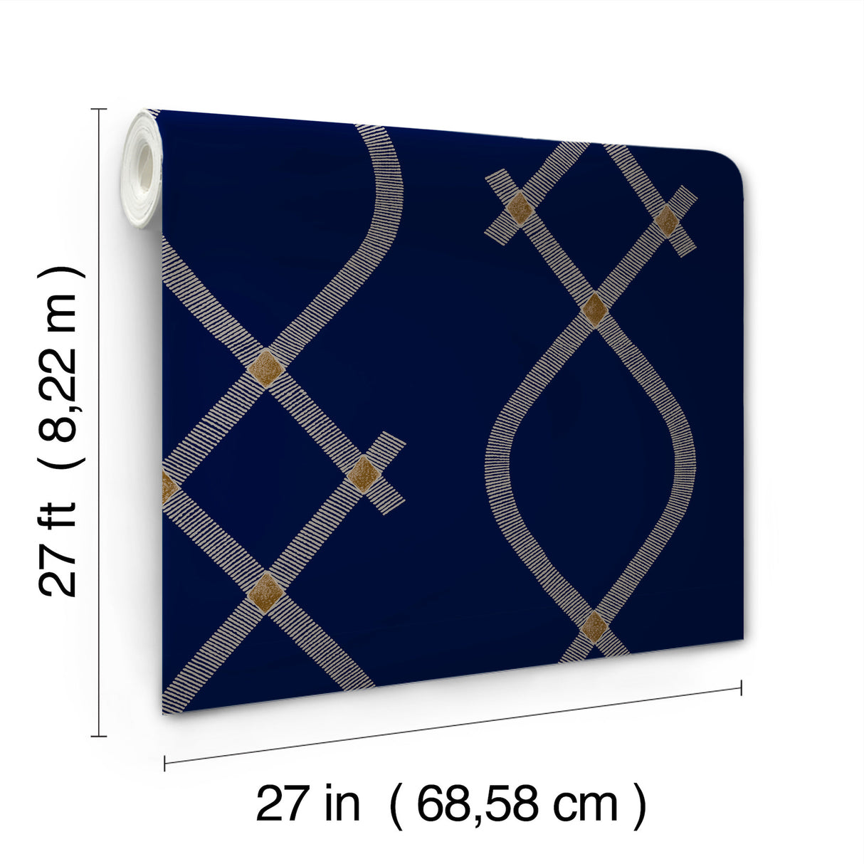Ellena Navy by Ronald Redding Geometric Wallpaper- York Designer Series ZA8032
