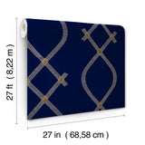 Ellena Navy by Ronald Redding Geometric Wallpaper- York Designer Series ZA8032