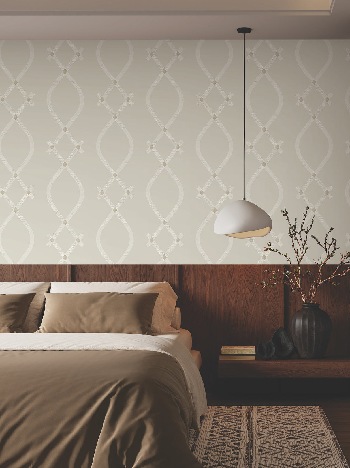 Ellena Light Grey by Ronald Redding Geometric Wallpaper- York Designer Series ZA8033