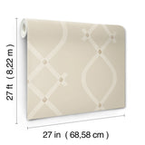 Ellena Beige by Ronald Redding Geometric Ogee Non Woven Wallpaper- York Designer Series ZA8034