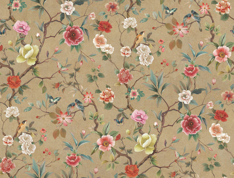 Kimora's Garden Linen Wallpaper by Ronald Redding - ZA8037