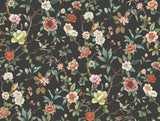 Kimora's Garden Black floral and birds wallpaper by Ronald Redding, Non Woven, 33.25 in x 24 ft
