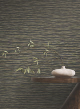 Lotus Weave Charcoal by Ronald Redding Faux Grasscloth Wallpaper – York Designer Series ZA8041