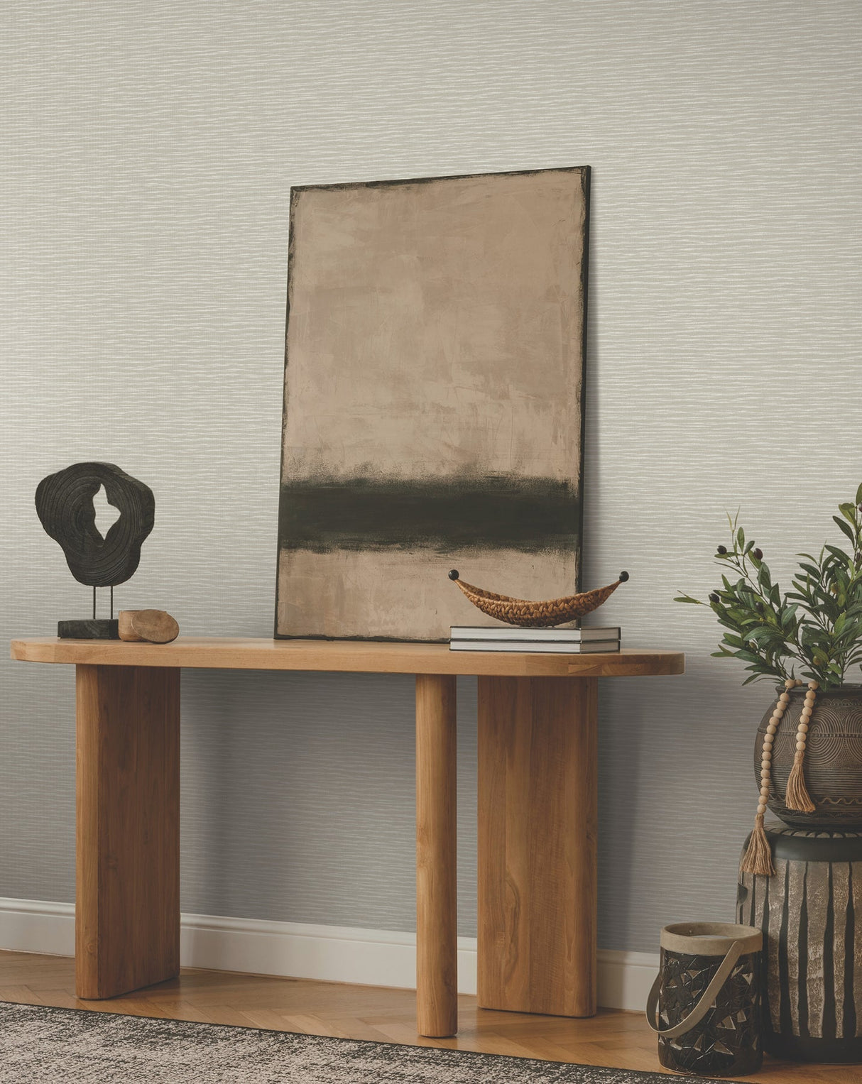 Lotus Weave Warm Grey by Ronald Redding Faux Grasscloth Wallpaper – York Designer Series ZA8046