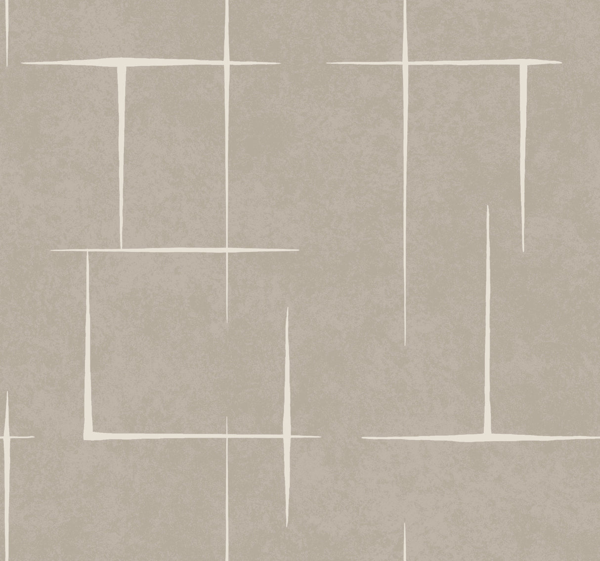 Malia White and Taupe Geometric Hatchwork Wallpaper by Ronald Redding - ZA8052