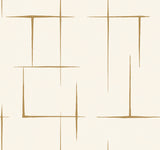 Malia Gold and White Wallpaper by Ronald Redding - ZA8053