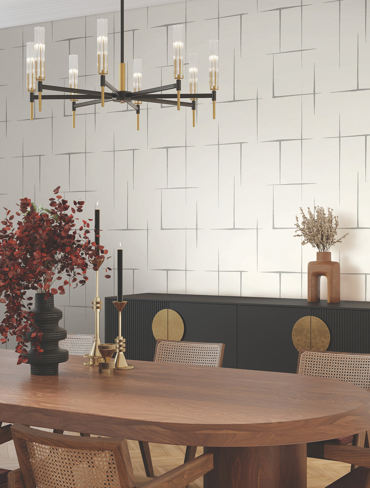 Malia Grey & White by Ronald Redding Geometric Wallpaper – York Designer Series ZA8055