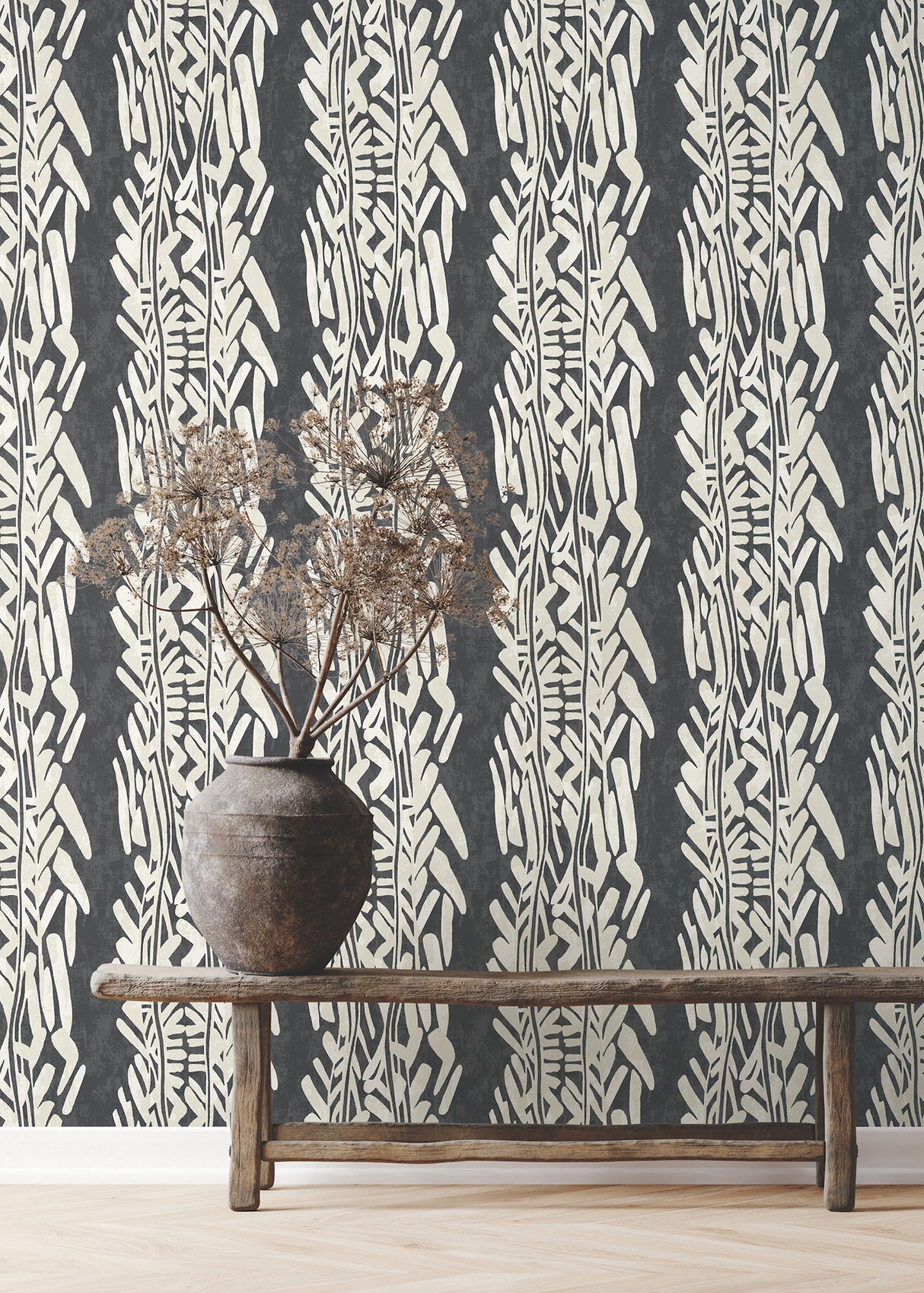 Timira Charcoal by Ronald Redding Botanical Wallpaper – York Designer Series ZA8062
