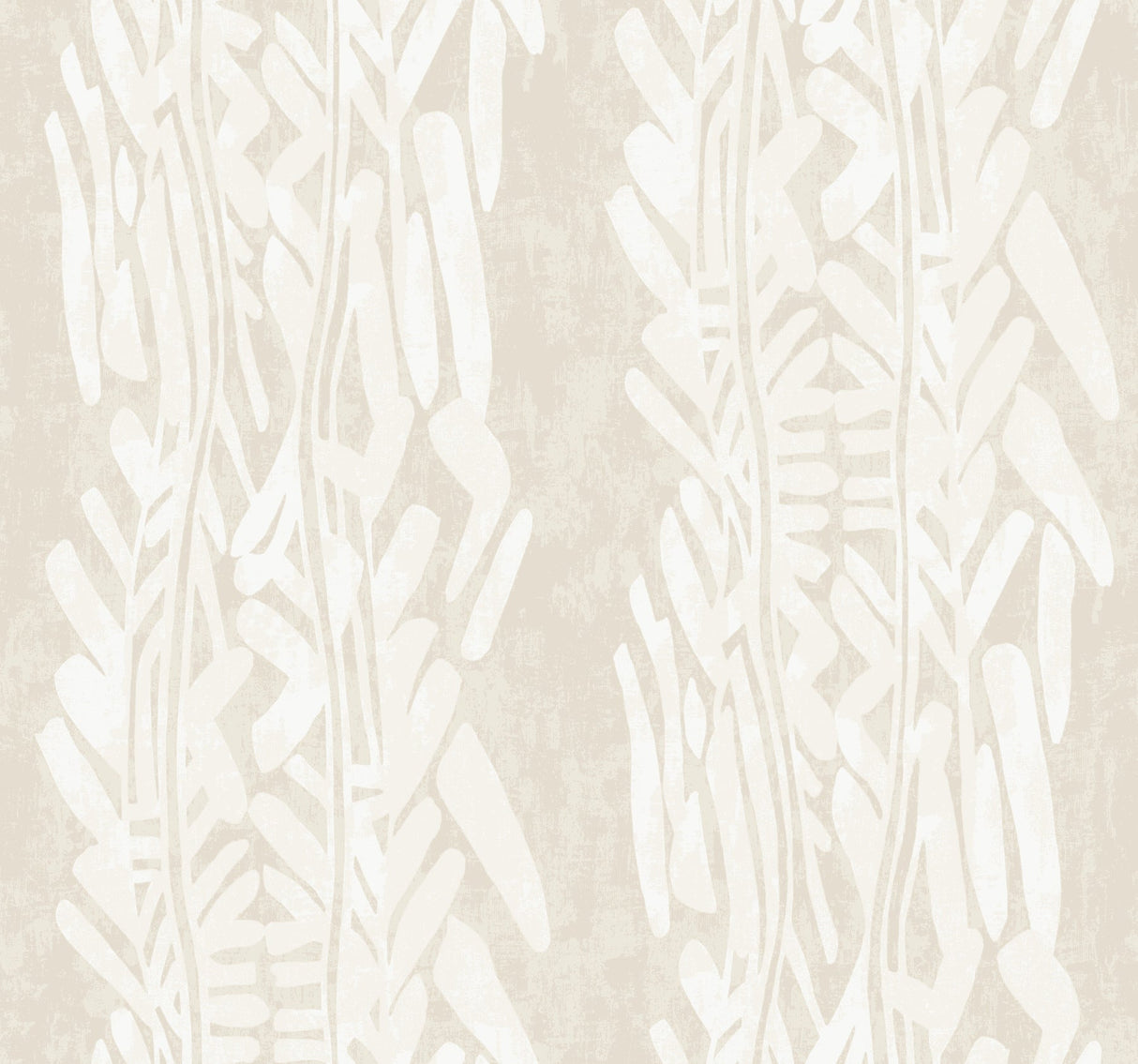 Timira Beige non woven botanical stripe wallpaper by Ronald Redding, 27 in x 27 ft roll